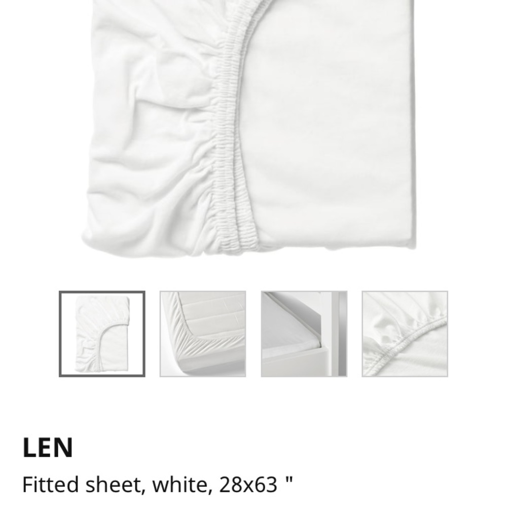 LEN from IKEA kids white fitted sheets